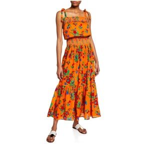Tory Burch Toucan Floral Smocked dress
